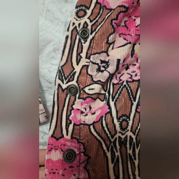 TOPSHOP Rose Print Corduroy A-Line Skirt. Size US 4 - Picture 11 of 14